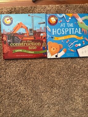 Kids Book Set - Construction Site (Red) & At The Hospital (Blue)